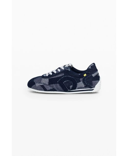 Women's Denim patchwork sneaker - Light blue