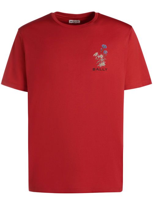 Logo-print organic cotton T-shirt - Red