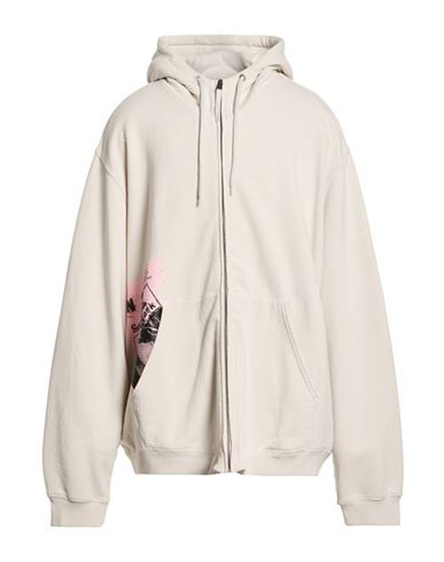 Man Sweatshirt Cream Size S Cotton