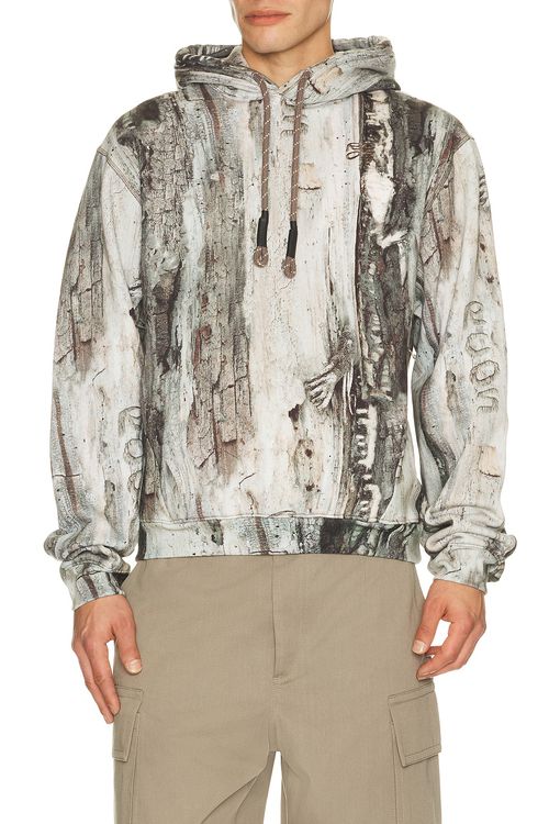 RC Outdoor Supply Stack Logo Hoodie in Tree Bark - Grey. L also in M, S, XL/1X