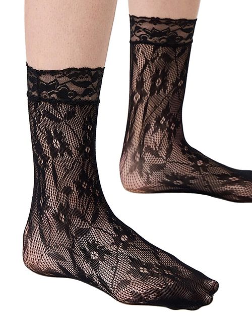 Floral Fishnet Socks