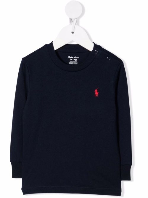 Baby Boys Navy Blue Cotton Ribbed T-Shirts