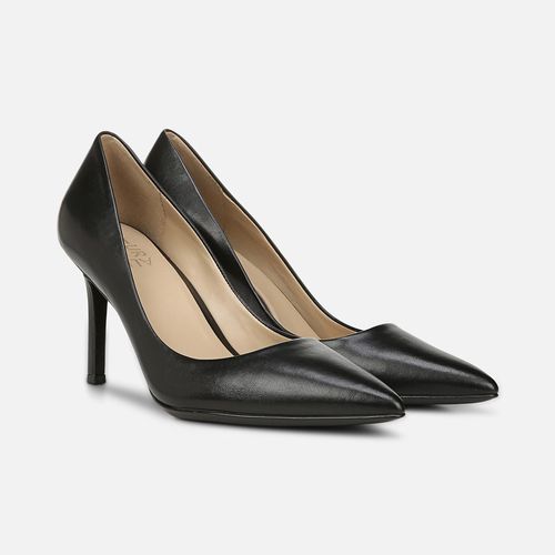 Anna Pump Shoes, Black Leather