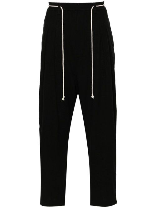 Pleated drawstring trousers - Black