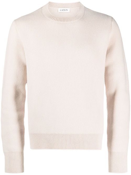 Crew-neck wool-cashmere jumper - Neutrals