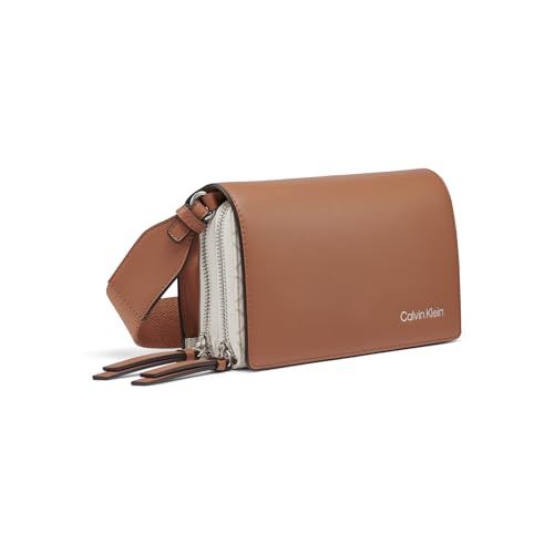 Calvin Klein Millie Triple Compartment Camera Bag Crossbody, Vanilla/Kahki/Caramel, One Size