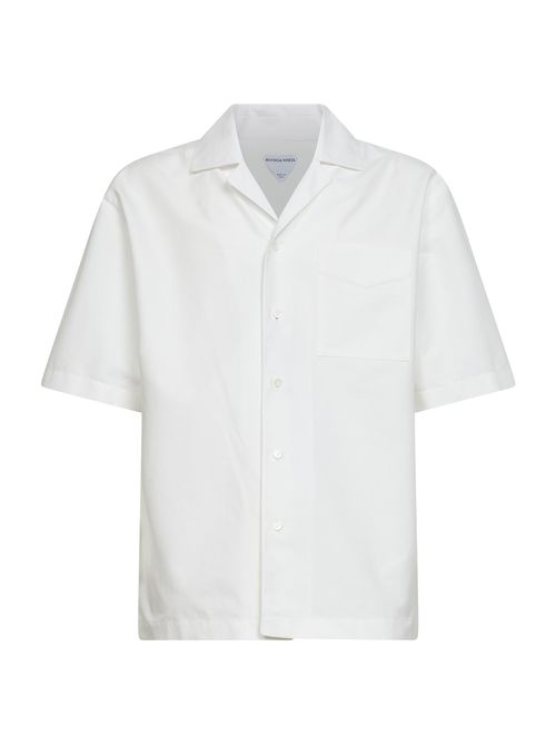 Cotton Poplin Bowling Shirt — White