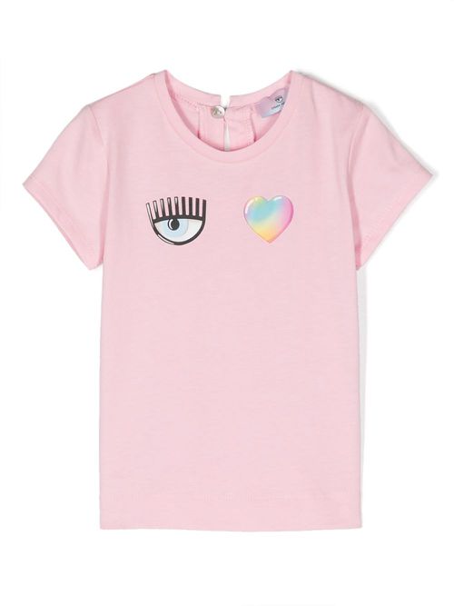 Eye Star Rainbow cotton T-shirt - Pink