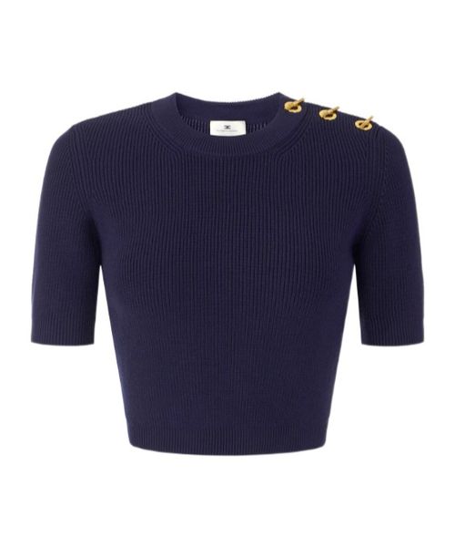 Knit top with jewel details
