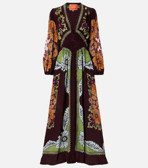 Printed silk maxi dress