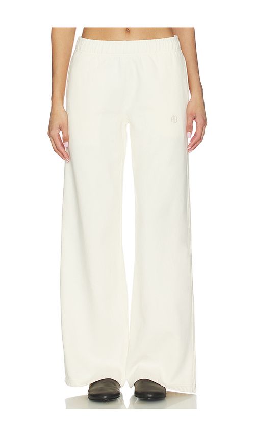 ANINE BING Kacey Monogram Sweatpant in Cream. - L also in XS
