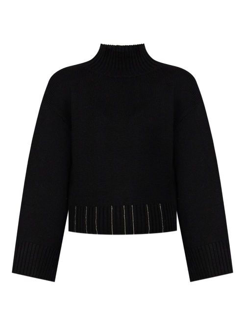 Monili-embellished sweater - Black