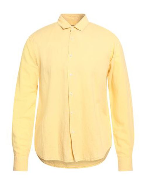Man Shirt Yellow Size M Linen, Cotton