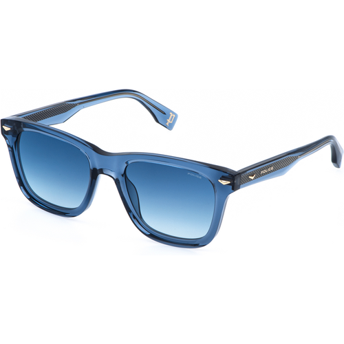 Police Man Police SPLR80E SUPERNOVA 6 Sunglasses Acetate Blue Blue Squared Anti-glare Nuanced