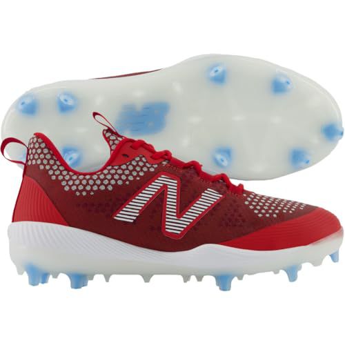 New Balance Men's COMPv3 Metal Baseball Cleats Red