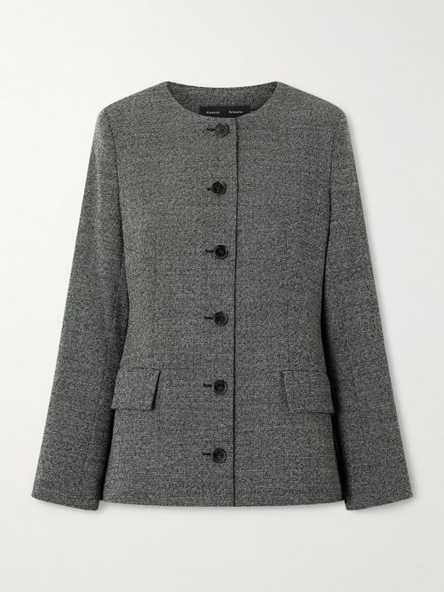 Annemarie Mélange Wool-blend Tweed Jacket - Gray