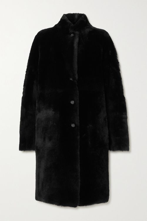 Britanny Reversible Shearling Coat - Black - FR36