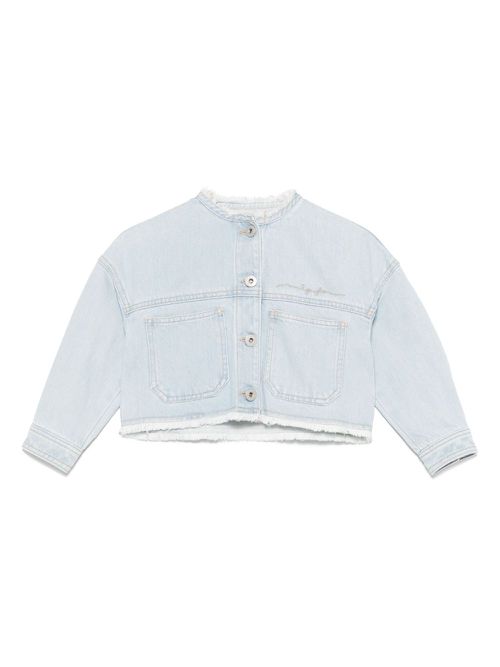 Il Gufo logo-embroidered denim jacket - Blue