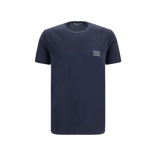 Logo-Patch Cotton T-Shirt — Navy