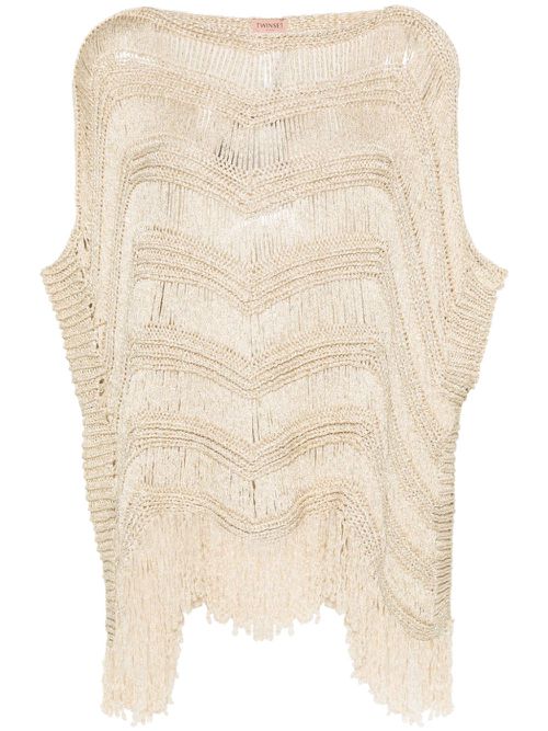 Lamé crochet cape - Gold