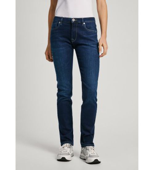 Pepe Jeans for woman. PL204589CU1 Navy Slim Jeans (26/30), Casual, Cotton, Denim