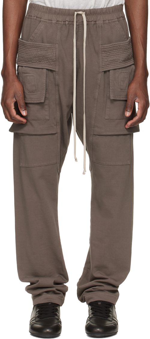 Gray Temple Creatch Drawstring Cargo Pants