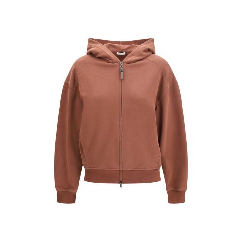 Smooth Cotton Hooded Hoodie — Brown