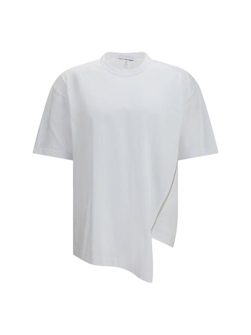 Side Zipper Cotton T-Shirt — White