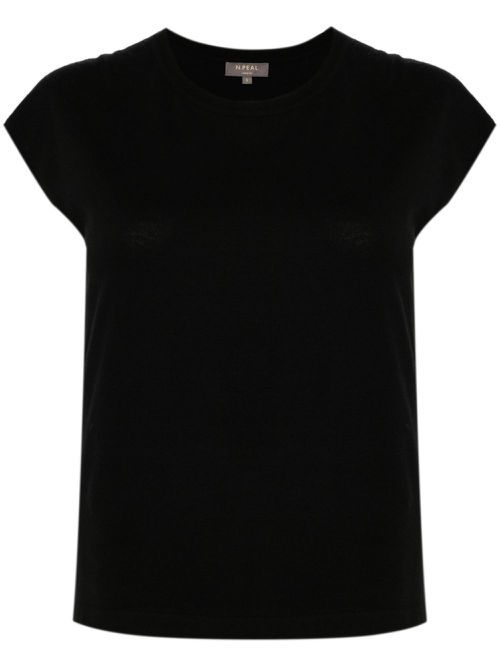 Round-neck short-sleeve T-shirt - Black