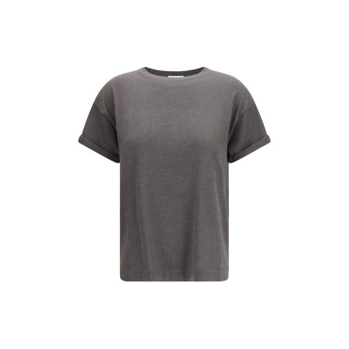 Cashmere Blend with Glitter Effect T-shirt — Gray