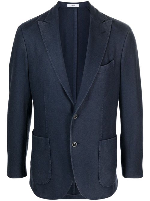 Single-breasted cashmere blazer - Blue