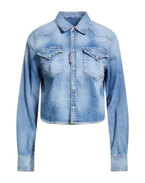 Woman Denim shirt Blue Size 4 Cotton, Elastane