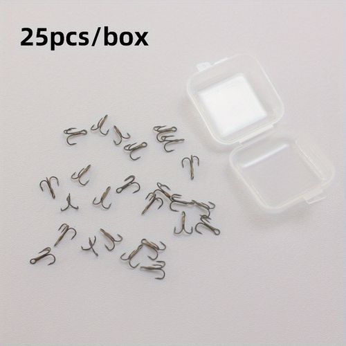TEMU 25pcs Ultra-small Tea-colored Reinforced Mini Fishing Hooks, Barbed Mini Hooks, Suitable For Freshwater And Saltwater Fishing, 's Fishing Gift