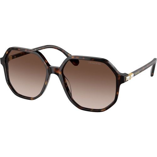 Swarovski Woman Swarovski SK6003 100213 Sunglasses Acetate Turtle Brown Geometric Normal Shaded