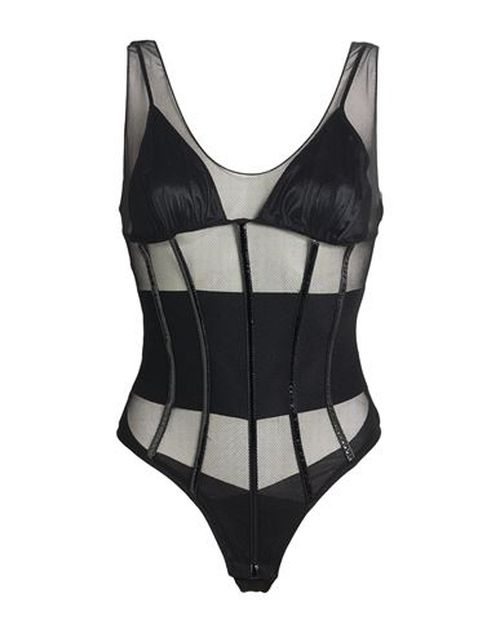 Woman Bodysuit Black Size 6 Polyamide, Elastane