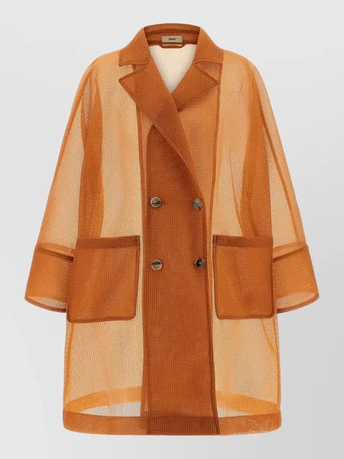 Herno - sheer trench coat double breasted design