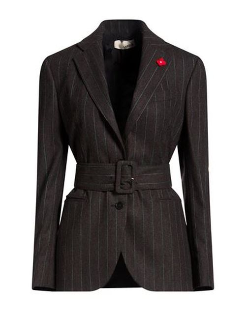 Woman Blazer Charcoal Size 4 Virgin Wool, Polyester, Viscose, Nylon, Elastane