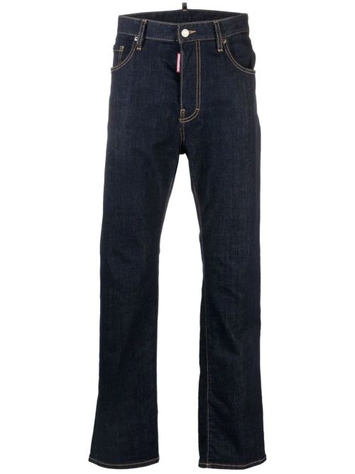 Logo-Patch Slim-Leg Jeans — Indigo