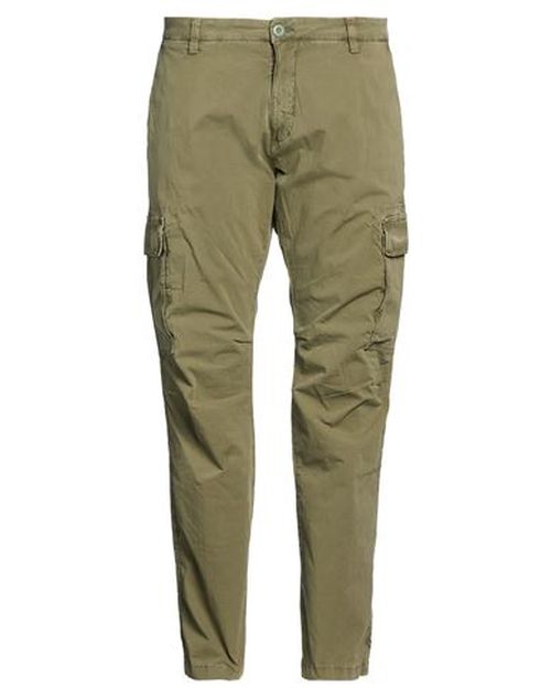 Man Pants Military green Size 40 Cotton, Elastane