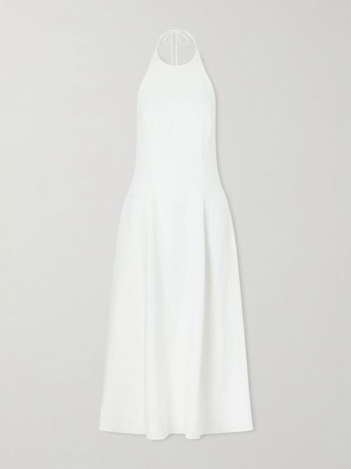 Neolia Linen Midi-dress - White