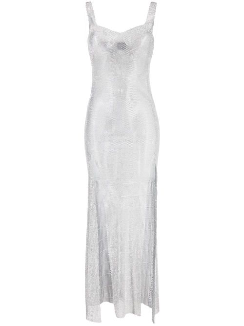 Rhinestone-embellished sleeveless maxi dress - Silver