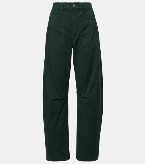Sloan cotton twill barrel-leg pants