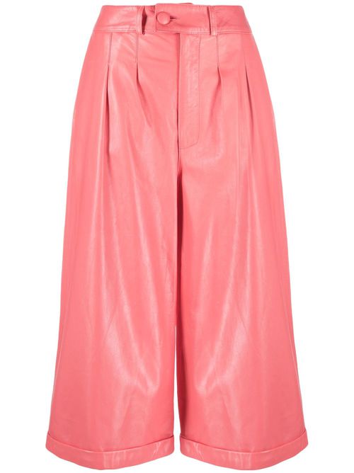 Hose leather cropped trousers - Pink