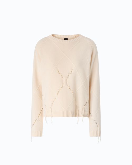 Wool and cashmere sweater with maxi diamonds - XS