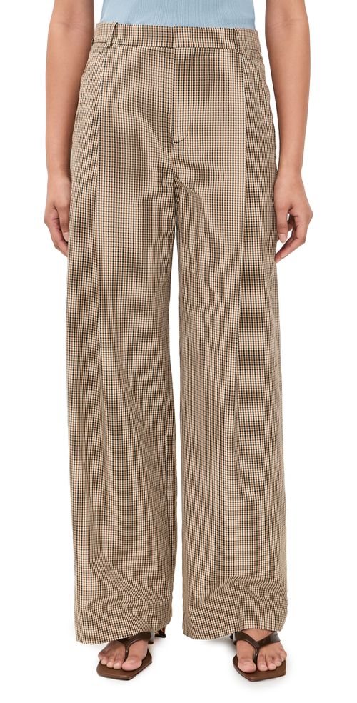 Camille Wide Leg Trousers Lt Wheatstone Check
