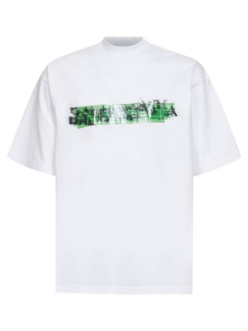 Messy Spray Print T-Shirt — White