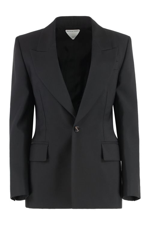 Stretch Wool Blazer — Black