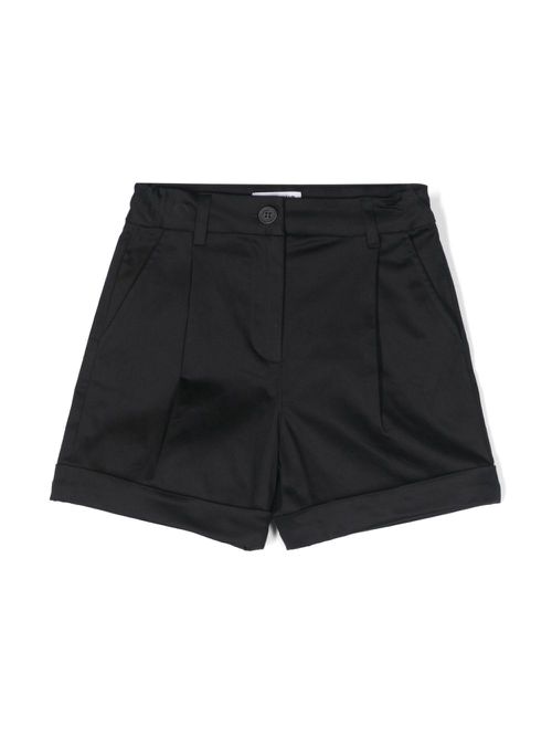 Pleated stretch-cotton shorts - Black