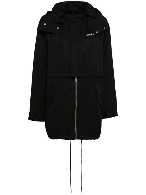Logo-embroidered jacket - Black