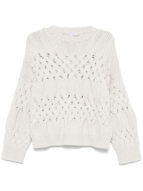 Cable-knit cashmere sweater - Grey